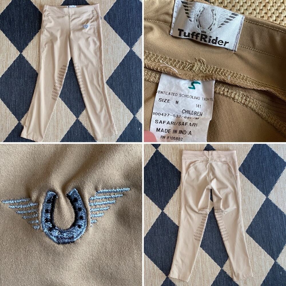 TUFF RIDER $55 Childrens Girls Ventilated Schooling Tight Equestrian M NWOT
